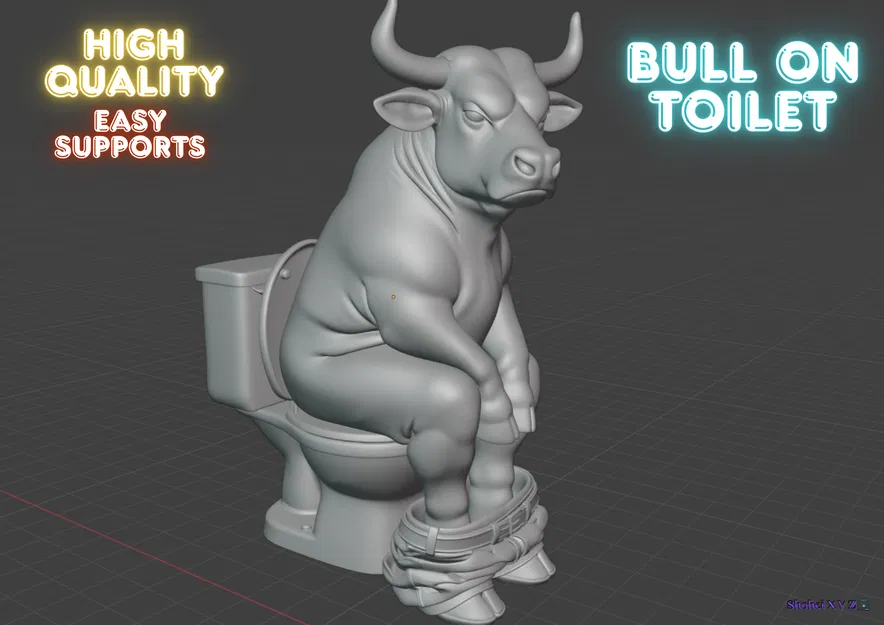 Mô hình Bò trên bồn cầu - Image 1