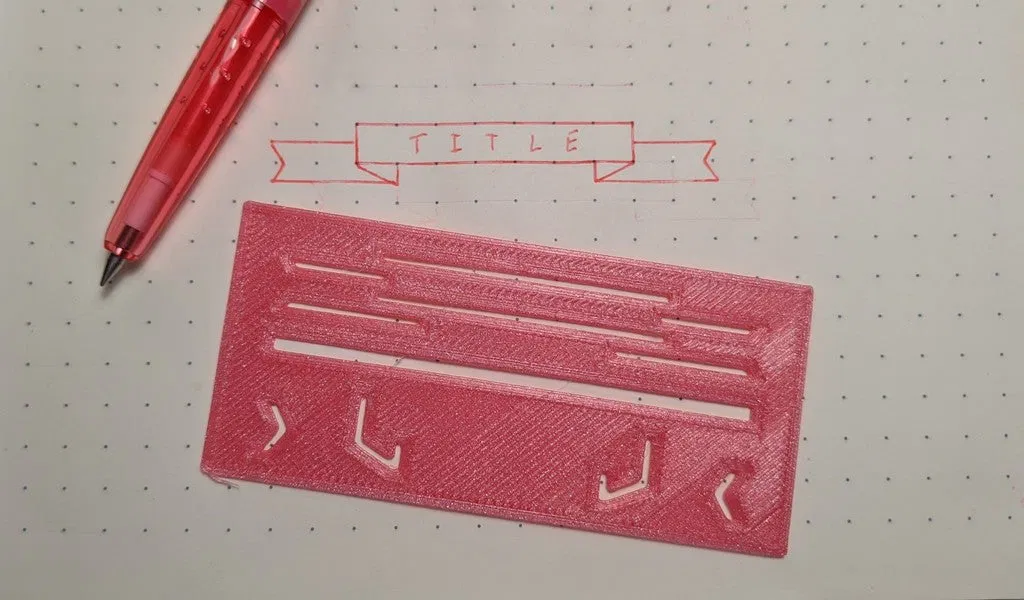 Khuôn stencil tiêu đề cờ BuJo Bullet Journal của Billie Ruben - Image 1