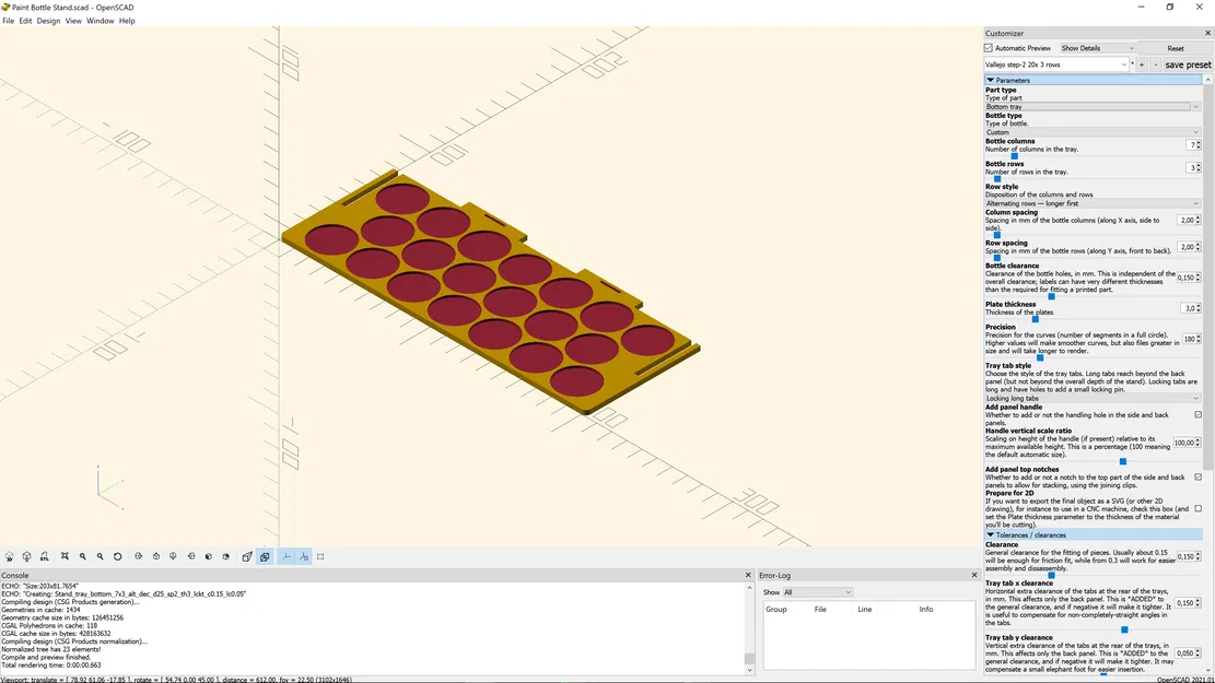 Giá đỡ chai sơn - Tùy chỉnh OpenSCAD - Image 2