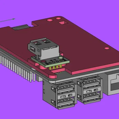 Adapter USB giấu kín cho Raspberry Pi 5