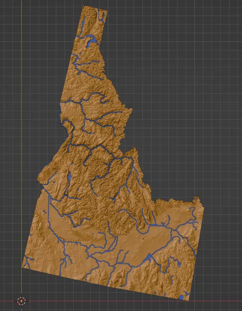 Bản đồ Địa hình Bang Idaho, Hoa Kỳ (ID) có Đặc điểm Thủy văn - Image 3