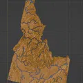 Bản đồ Địa hình Bang Idaho, Hoa Kỳ (ID) có Đặc điểm Thủy văn - Thumbnail 3