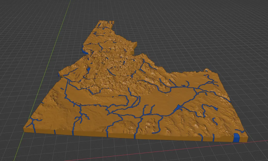 Bản đồ Địa hình Bang Idaho, Hoa Kỳ (ID) có Đặc điểm Thủy văn - Image 5