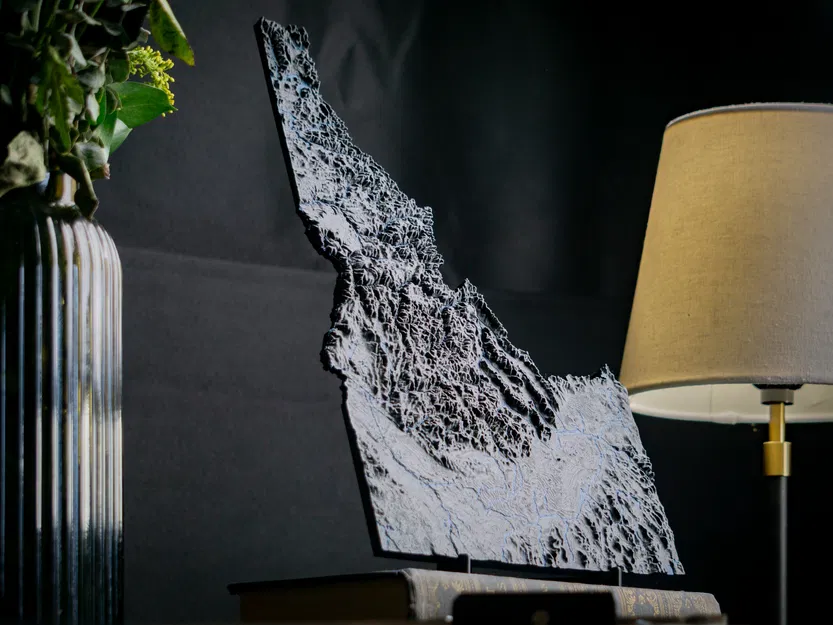 Bản đồ Địa hình Bang Idaho, Hoa Kỳ (ID) có Đặc điểm Thủy văn - Image 6