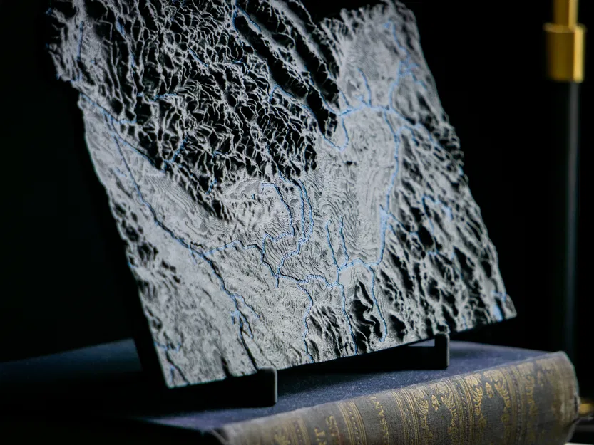 Bản đồ Địa hình Bang Idaho, Hoa Kỳ (ID) có Đặc điểm Thủy văn - Image 8