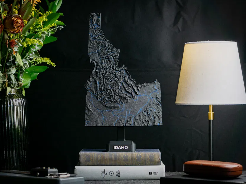 Bản đồ Địa hình Bang Idaho, Hoa Kỳ (ID) có Đặc điểm Thủy văn - Image 11