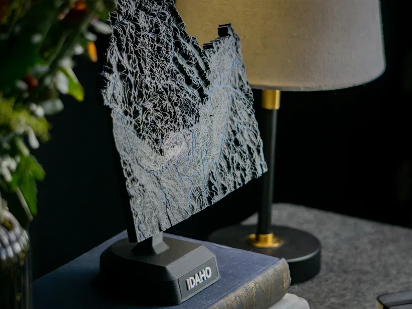 Bản đồ Địa hình Bang Idaho, Hoa Kỳ (ID) có Đặc điểm Thủy văn - Image 12