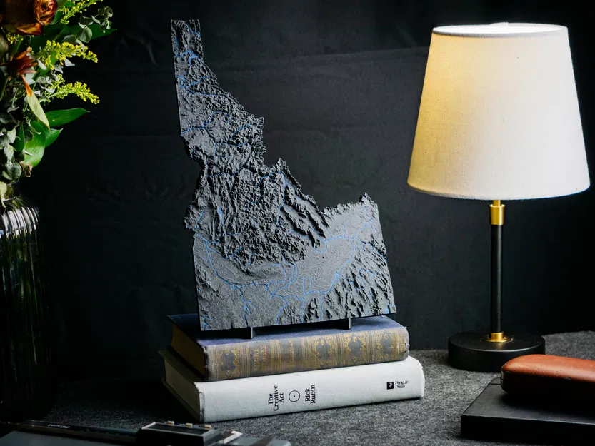 Bản đồ Địa hình Bang Idaho, Hoa Kỳ (ID) có Đặc điểm Thủy văn - Image 13