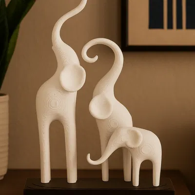 Tượng Gia Đình Voi Phong Cách Tối Giản