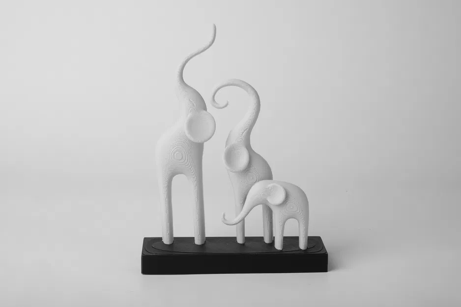 Tượng Gia Đình Voi Phong Cách Tối Giản - Image 2