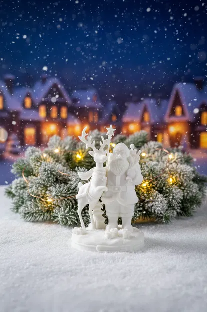 Tượng Ông Già Noel & Tuần Lộc - Tượng Trang Trí Giáng Sinh - Image 1