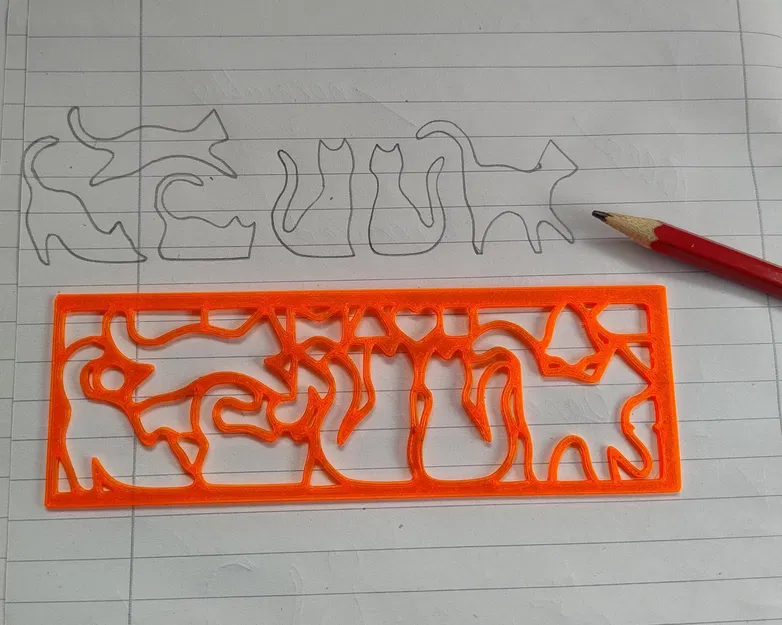 Thước kẻ stencil hình mèo, khuôn vẽ / Schablone für Katzen-Silhouetten - Image 1