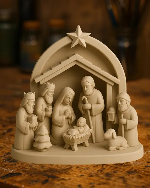 Bộ tượng Chúa Giáng Sinh Bethlehem - Tượng Thánh Gia Hiện Đại - Image 1
