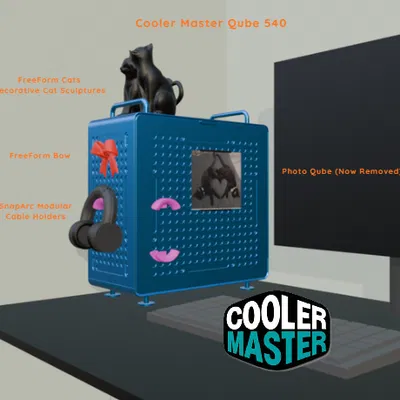 FreeForm Cats – Tượng Mèo Trang Trí Cho Cooler Master Qube 540 (Remix Collection)