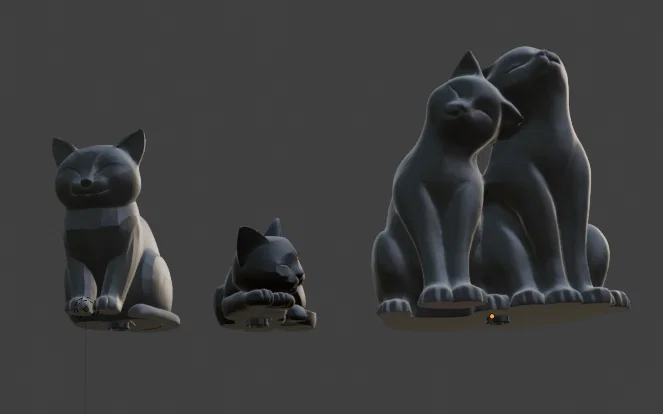 FreeForm Cats – Tượng Mèo Trang Trí Cho Cooler Master Qube 540 (Remix Collection) - Image 4