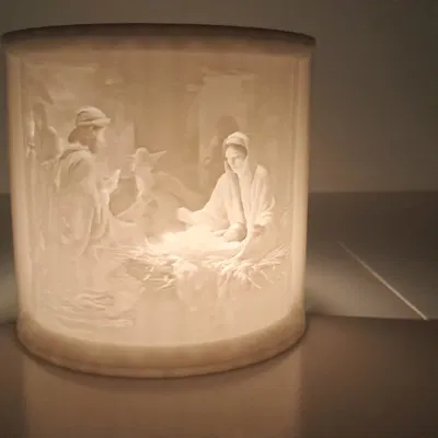 Mô Hình Lithophane Giáng Sinh Thánh Gia Để Bàn