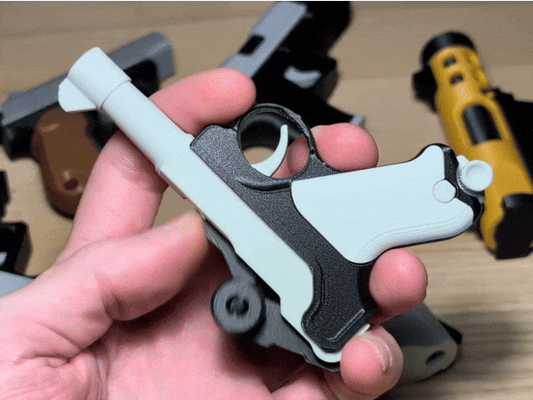 Móc Khóa Fidget In 3D Luger P08 Parabellum