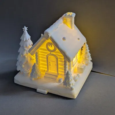 Nhà gỗ mùa đông ấm áp - Đốt hương & Giữ đèn LED