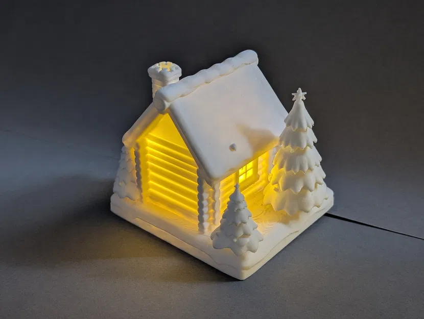 Nhà gỗ mùa đông ấm áp - Đốt hương & Giữ đèn LED - Image 2