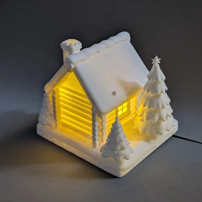 Nhà gỗ mùa đông ấm áp - Đốt hương & Giữ đèn LED