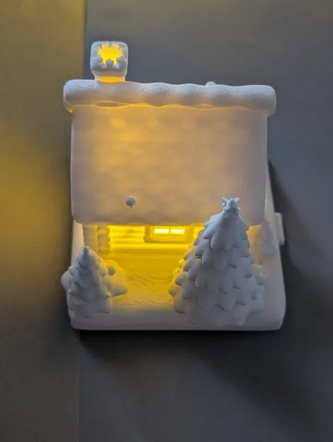 Nhà gỗ mùa đông ấm áp - Đốt hương & Giữ đèn LED - Image 3