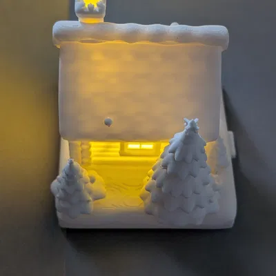 Nhà gỗ mùa đông ấm áp - Đốt hương & Giữ đèn LED