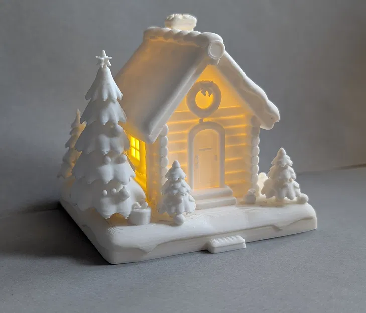 Nhà gỗ mùa đông ấm áp - Đốt hương & Giữ đèn LED - Image 4