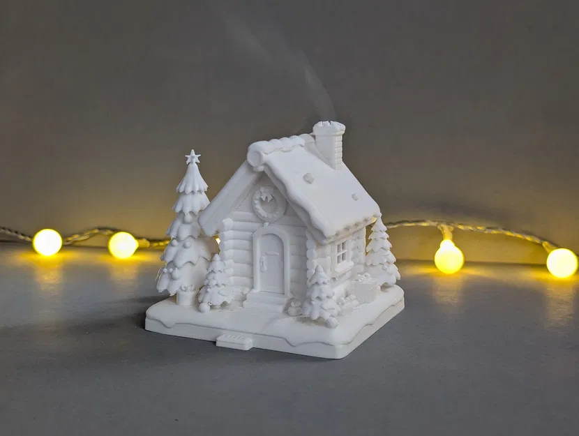 Nhà gỗ mùa đông ấm áp - Đốt hương & Giữ đèn LED - Image 8