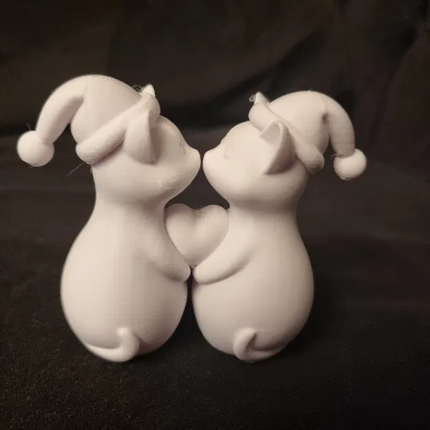 Mô hình trang trí Cặp đôi Mèo Giáng sinh - Image 1