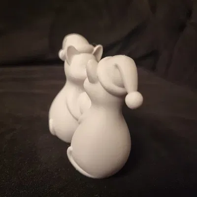 Mô hình trang trí Cặp đôi Mèo Giáng sinh