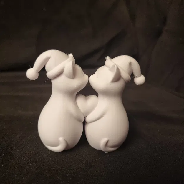 Mô hình trang trí Cặp đôi Mèo Giáng sinh - Image 5