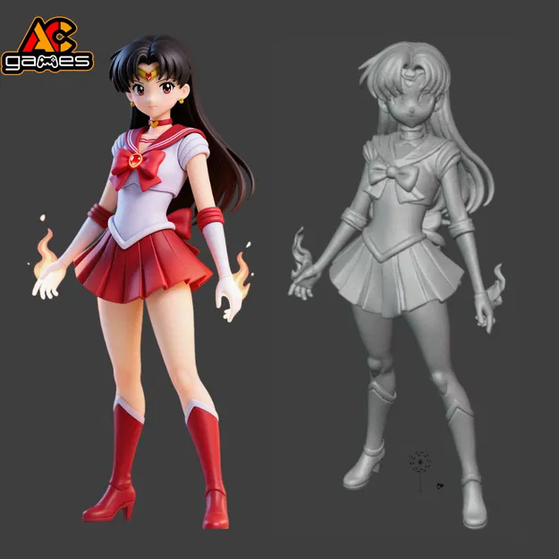 Mô Hình 3D Sailor Mars - Thủy Thủ Sao Hỏa - Image 1