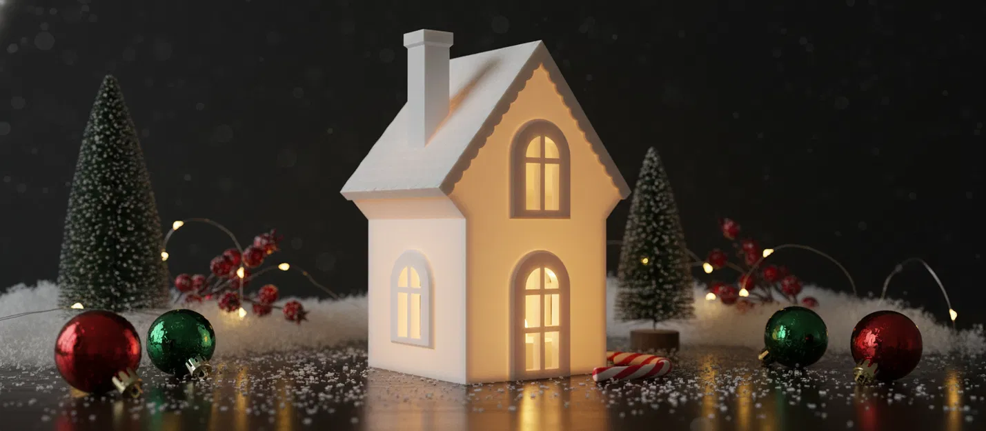 Nhà Làng Giáng Sinh In 3D – Đèn Trang Trí (Không Cần Hỗ Trợ!) - Image 1