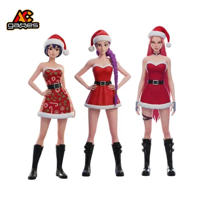 Mô hình Kpop Demon Hunters Giáng Sinh Zoey, Mira, Rumi