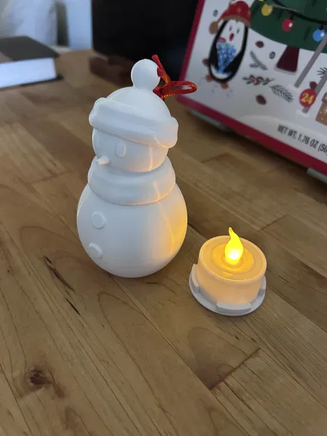 Ông Già Tuyết Đèn Tealight - Đồ Trang Trí Lễ Hội Phát Sáng In 3D - Image 3