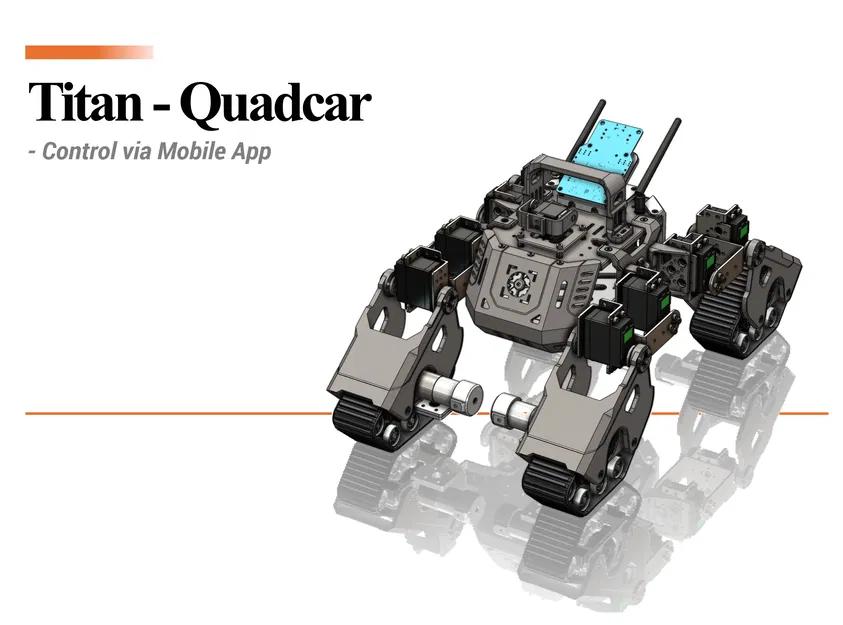 Mô hình Titan: Robot RC điều khiển bốn chân với Bánh xích - Image 1