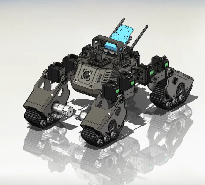 Mô hình Titan: Robot RC điều khiển bốn chân với Bánh xích - Image 5