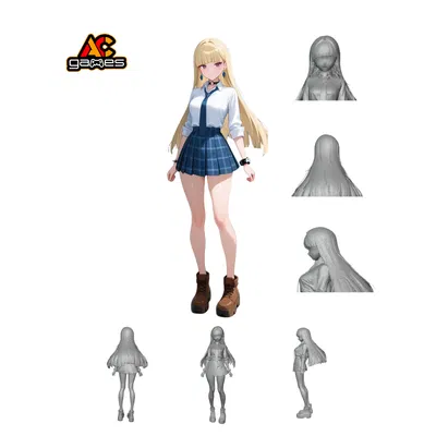 Airi - Mô hình nữ sinh anime 3D để in