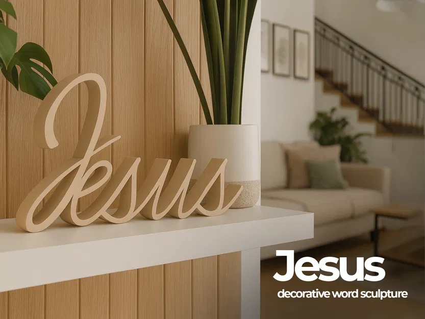 Tượng điêu khắc chữ “Chúa Giêsu” trang trí - Image 1