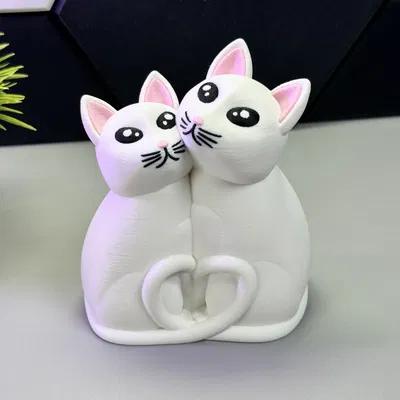 Mô Hình "Hai Bé Mèo Yêu Nhau"