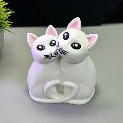 Mô Hình "Hai Bé Mèo Yêu Nhau"