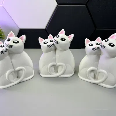 Mô Hình "Hai Bé Mèo Yêu Nhau"