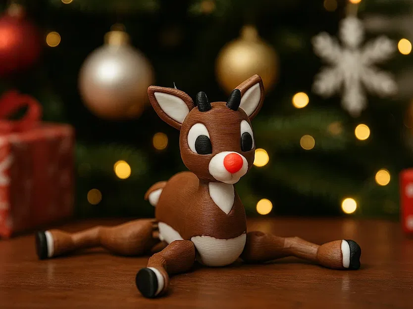 Mô Hình Tuần Lộc Rudolph Khớp Dẻo Cho Giáng Sinh - Image 1
