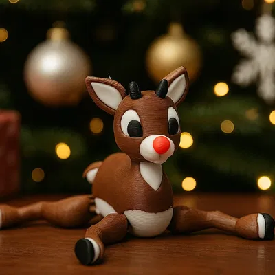 Mô Hình Tuần Lộc Rudolph Khớp Dẻo Cho Giáng Sinh