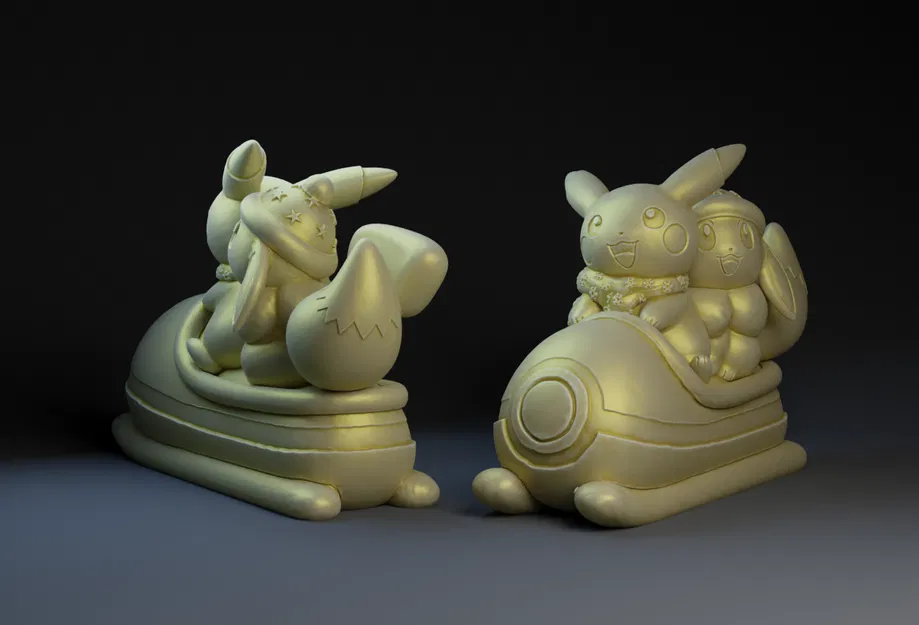 Xe Trượt Tuyết Giáng Sinh Pikachu và Evee - Image 1