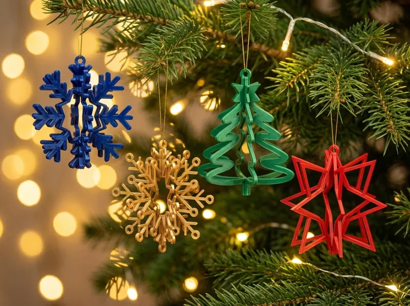 Móc Trang Trí Cây Thông Noel 3D Từ Bản Phẳng - Image 1