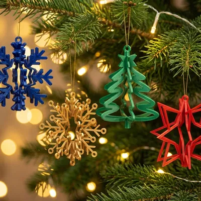 Móc Trang Trí Cây Thông Noel 3D Từ Bản Phẳng