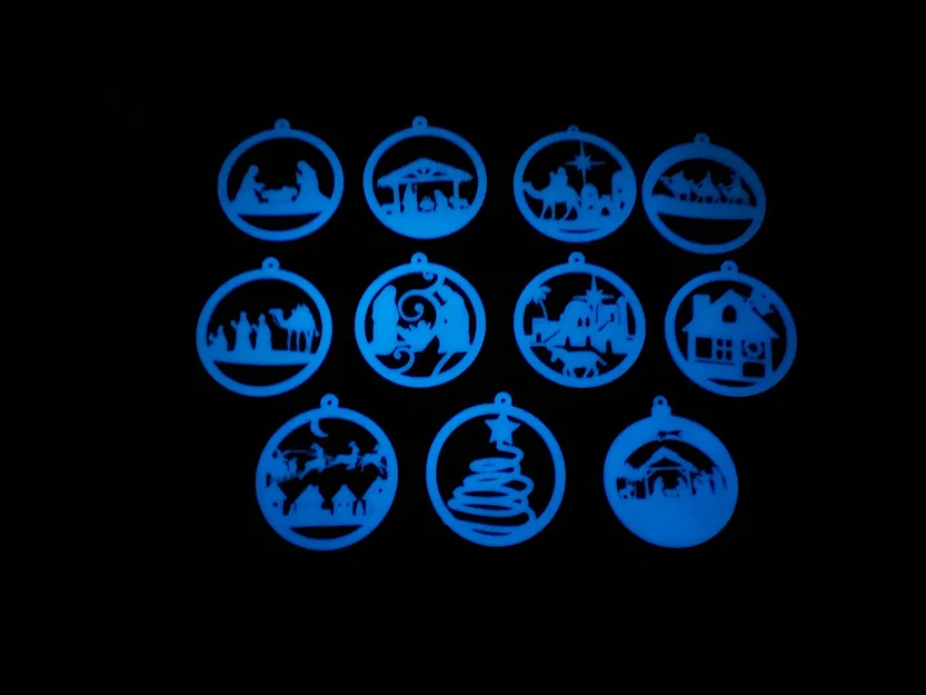 Bộ 11 Móc Treo Trang Trí Giáng Sinh Cảnh Chúa Giáng Sinh Phát Sáng Trong Đêm - Image 1