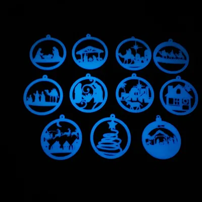 Bộ 11 Móc Treo Trang Trí Giáng Sinh Cảnh Chúa Giáng Sinh Phát Sáng Trong Đêm