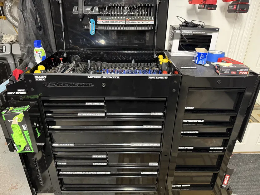 Máy Tạo Nhãn Nam Châm Hộp Công Cụ Theo Thông Số (Font US General của Harbor Freight) - Image 2